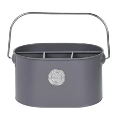 Pojemnik metalowy na sztućce szary