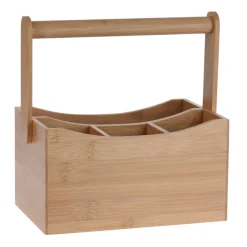 Pojemnik na sztućce z rączką bambus 23,5 cm
