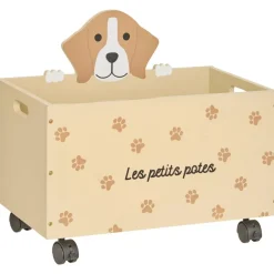 Pojemnik na zabawki na kółkach Dog beż