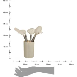 Pojemnik z 5 przyborami kuchennymi Equilibre beż