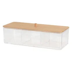Pojemnik kosmetyczny z bambusową pokrywą 23x9,5 cm * Bathroom Solutions New