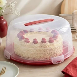 Pojemnik na ciasto CURVER CHEF&HOME czerwony 34,7 cm *