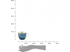 Porcelanowy kubek 460 ml Van Gogh Starry Night w koszyczku