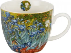 Porcelanowy kubek 460 ml Van Gogh Irises w koszyczku w koszyczku