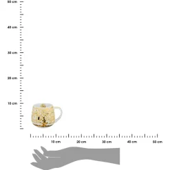 Porcelanowy kubek baryłka Klimt Ecru Tree Of Life 430 ml