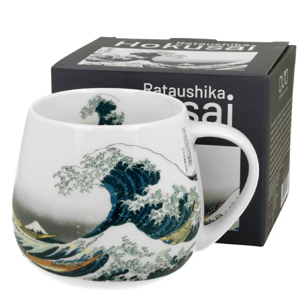 Porcelanowy kubek baryłka 430 ml Hokusai The Great Wave