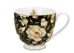 Porcelanowy kubek na stopce English Roses Black 530 ml