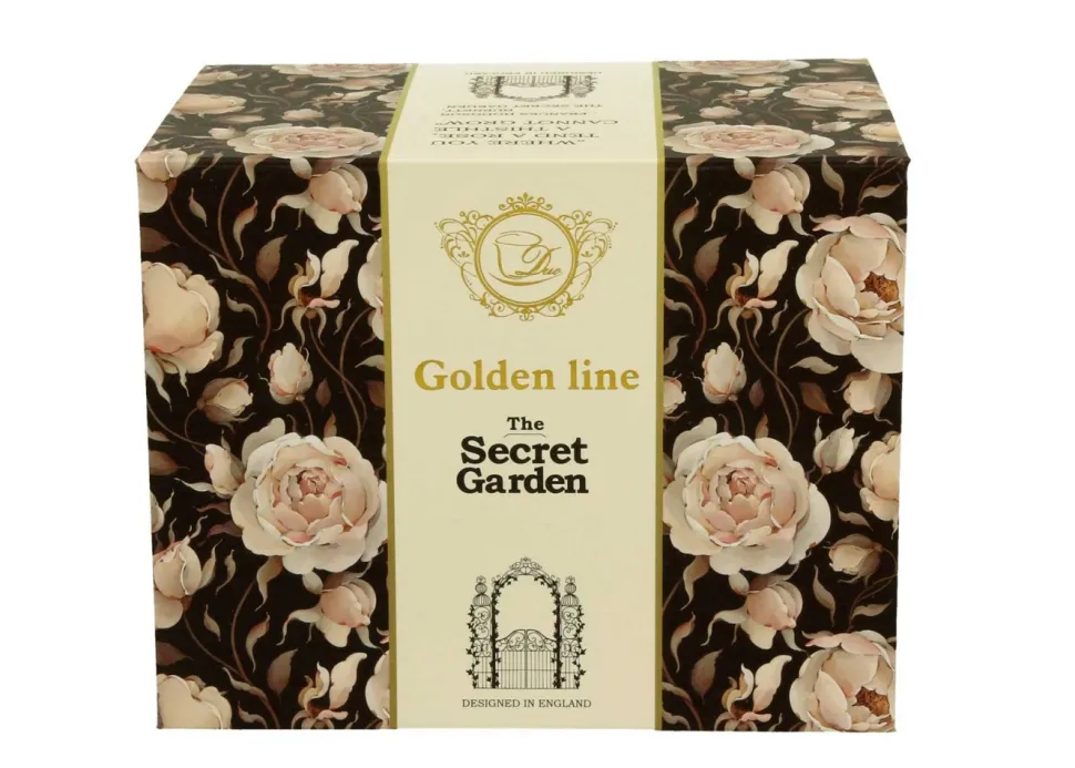 Porcelanowy kubek na stopce English Roses Black 530 ml