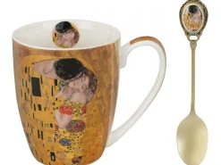 Porcelanowy kubek z łyżeczką G. Klimt The Kiss 360 ml
