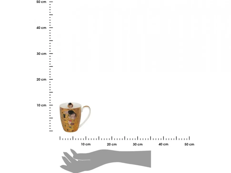 Porcelanowy kubek z łyżeczką G. Klimt The Kiss 360 ml