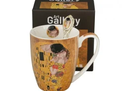 Porcelanowy kubek z łyżeczką G. Klimt The Kiss 360 ml