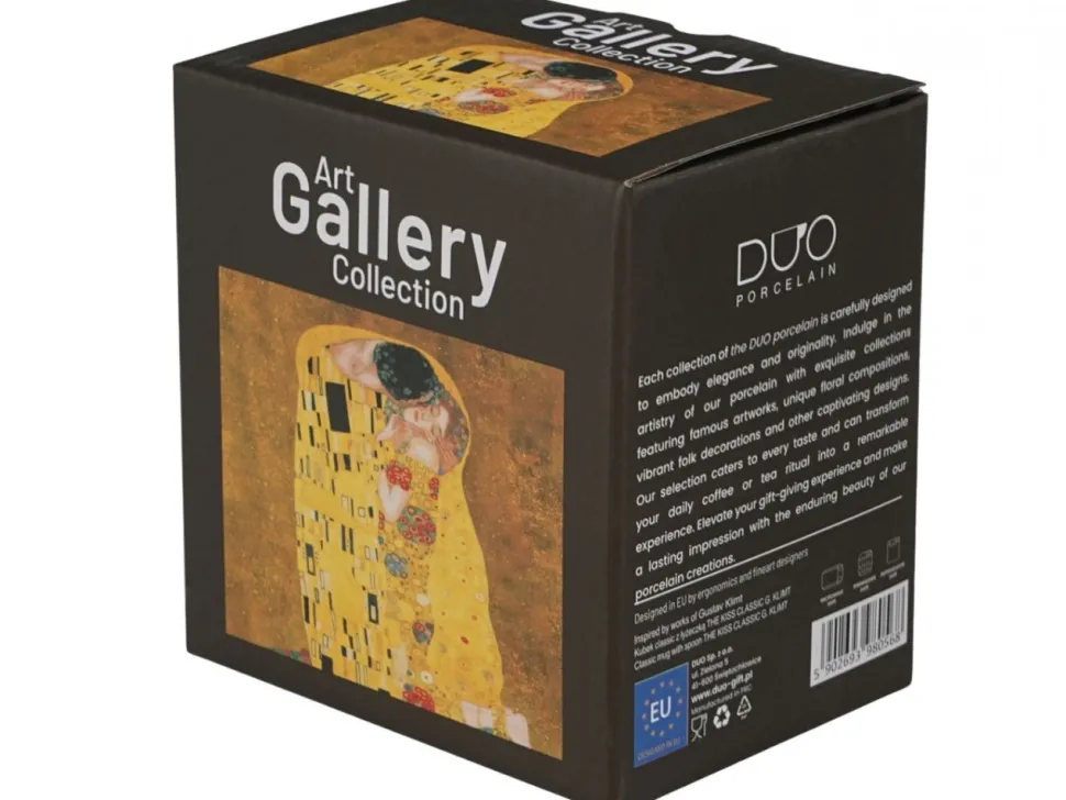 Porcelanowy kubek z łyżeczką G. Klimt The Kiss 360 ml