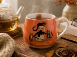Porcelanowy kubek baryłka Koci Świat Cindy i Koty 430 ml * Duo