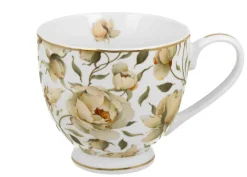 Porcelanowy kubek na stopce English Roses White 530 ml * Duo Online