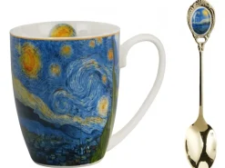 Porcelanowy kubek z łyżeczką Van Gogh Starry Night 360 ml * Duo Discount