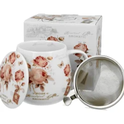 Porcelanowy kubek z zaparzaczem Secesja 430 ml * Duo New