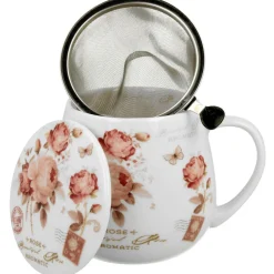 Porcelanowy kubek z zaparzaczem Secesja 430 ml * Duo New
