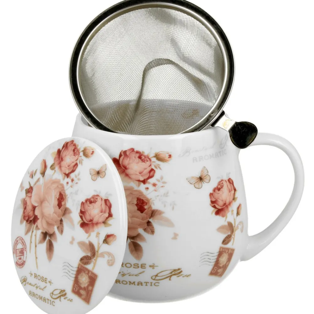 Porcelanowy kubek z zaparzaczem Secesja 430 ml * Duo New