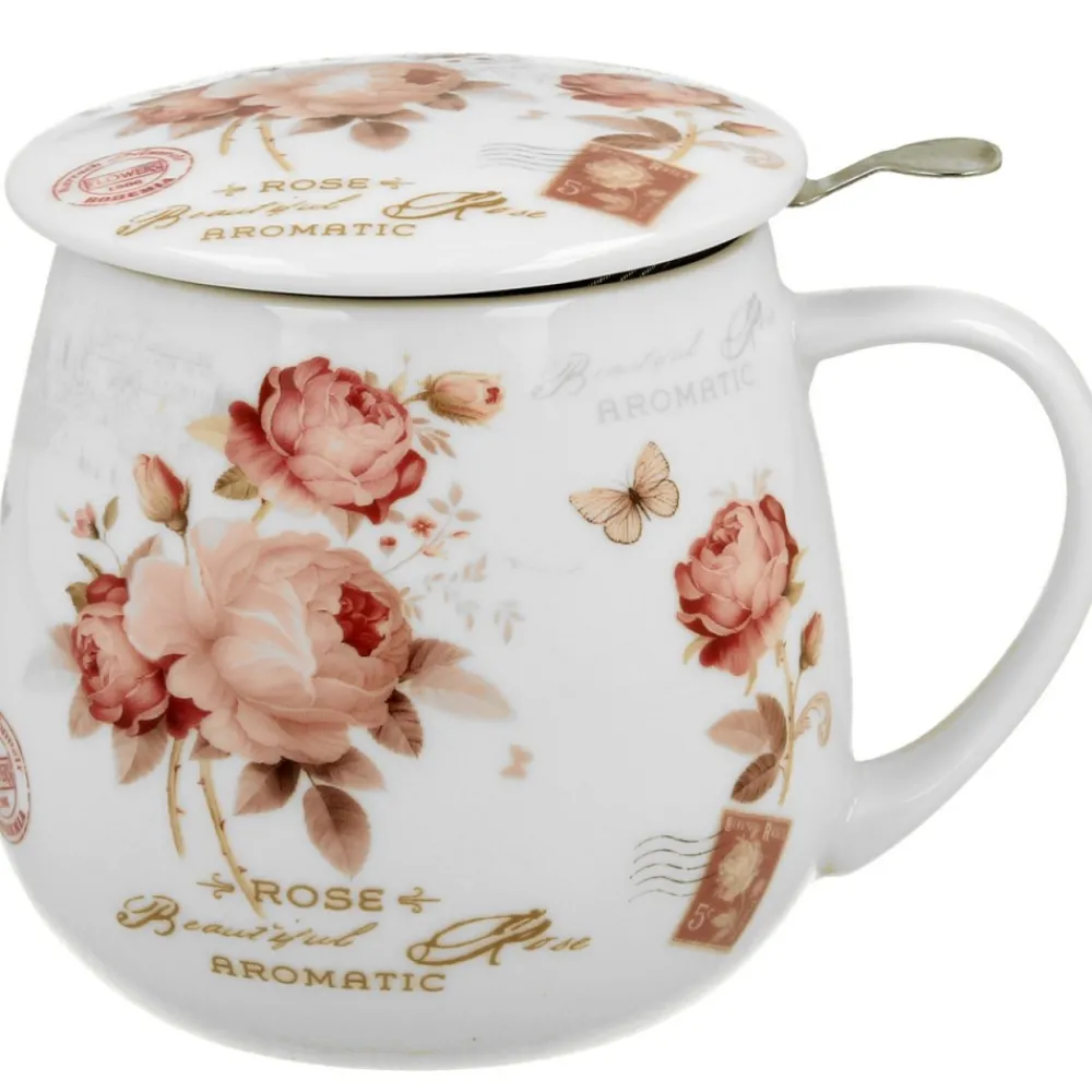 Porcelanowy kubek z zaparzaczem Secesja 430 ml * Duo New
