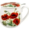 Porcelanowy kubek z zaparzaczem Classic Poppies 430 ml * Duo Clearance