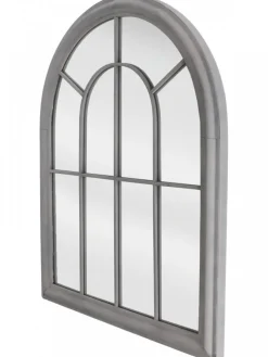 Postarzane półokrągłe lustro ścienne 69 x H88 cm * Esschert Design Outlet