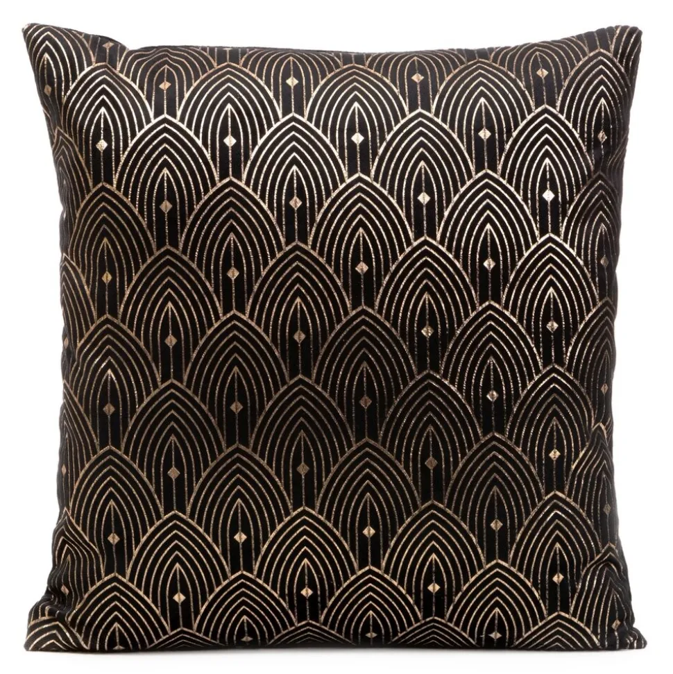 Poszewka AGNES 40x40 czarna art deco