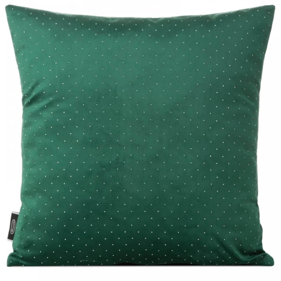 Poszewka ARIADNA 45x45 cm ciemnozielony diamenciki