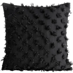 Poszewka AURELIA 45x45 czarna pompony