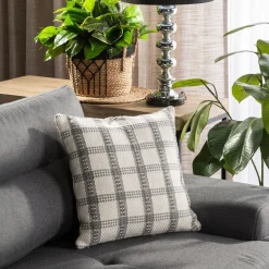 Poszewka BOHO 25 kratka 45x45 kremowa