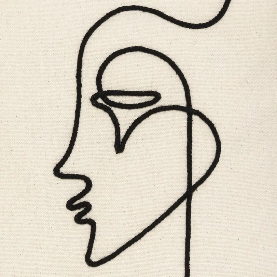 Poszewka Face 40x40 cm kość słoniowa