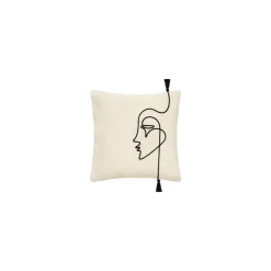 Poszewka Face 40x40 cm kość słoniowa