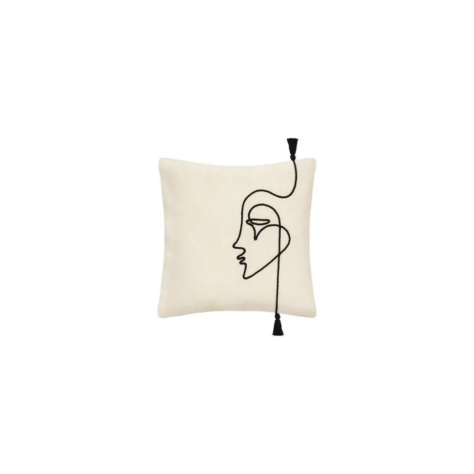 Poszewka Face 40x40 cm kość słoniowa