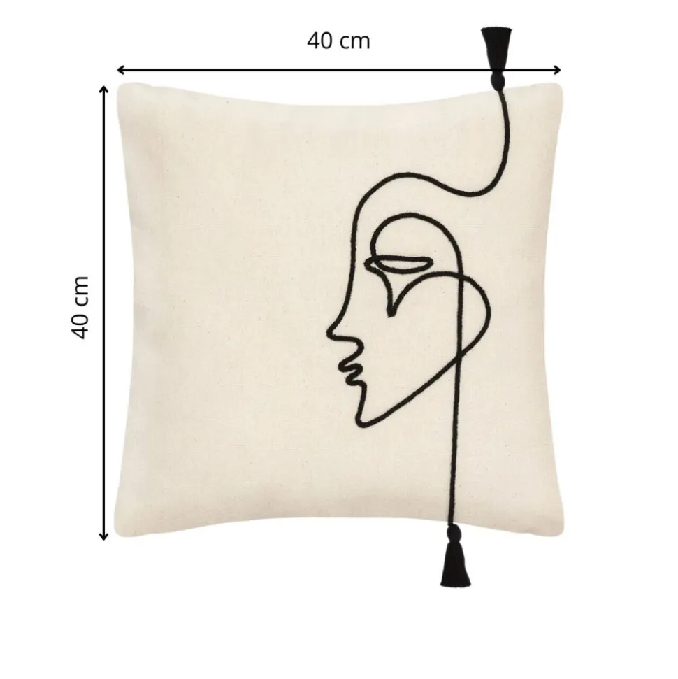 Poszewka Face 40x40 cm kość słoniowa