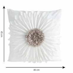 Poszewka FLORES gerbera 3D 45x45 krem beż