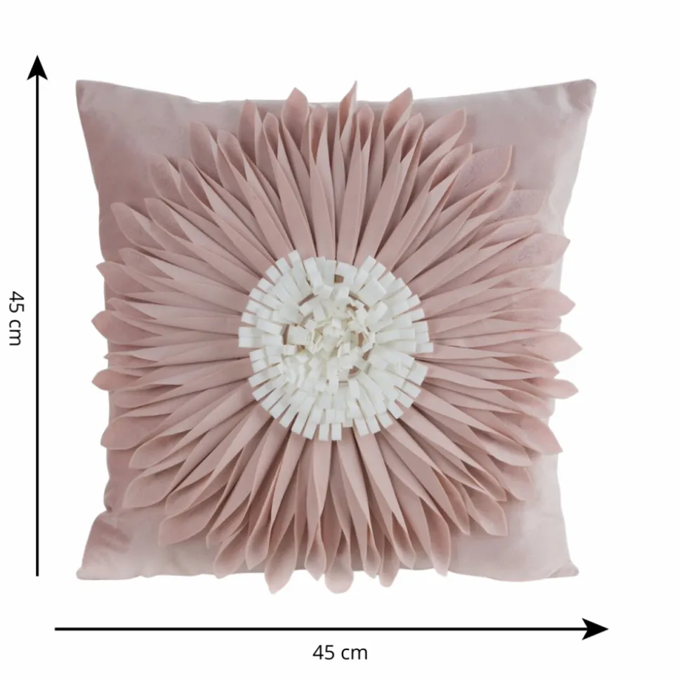 Poszewka FLORES gerbera 3D 45x45 puder krem