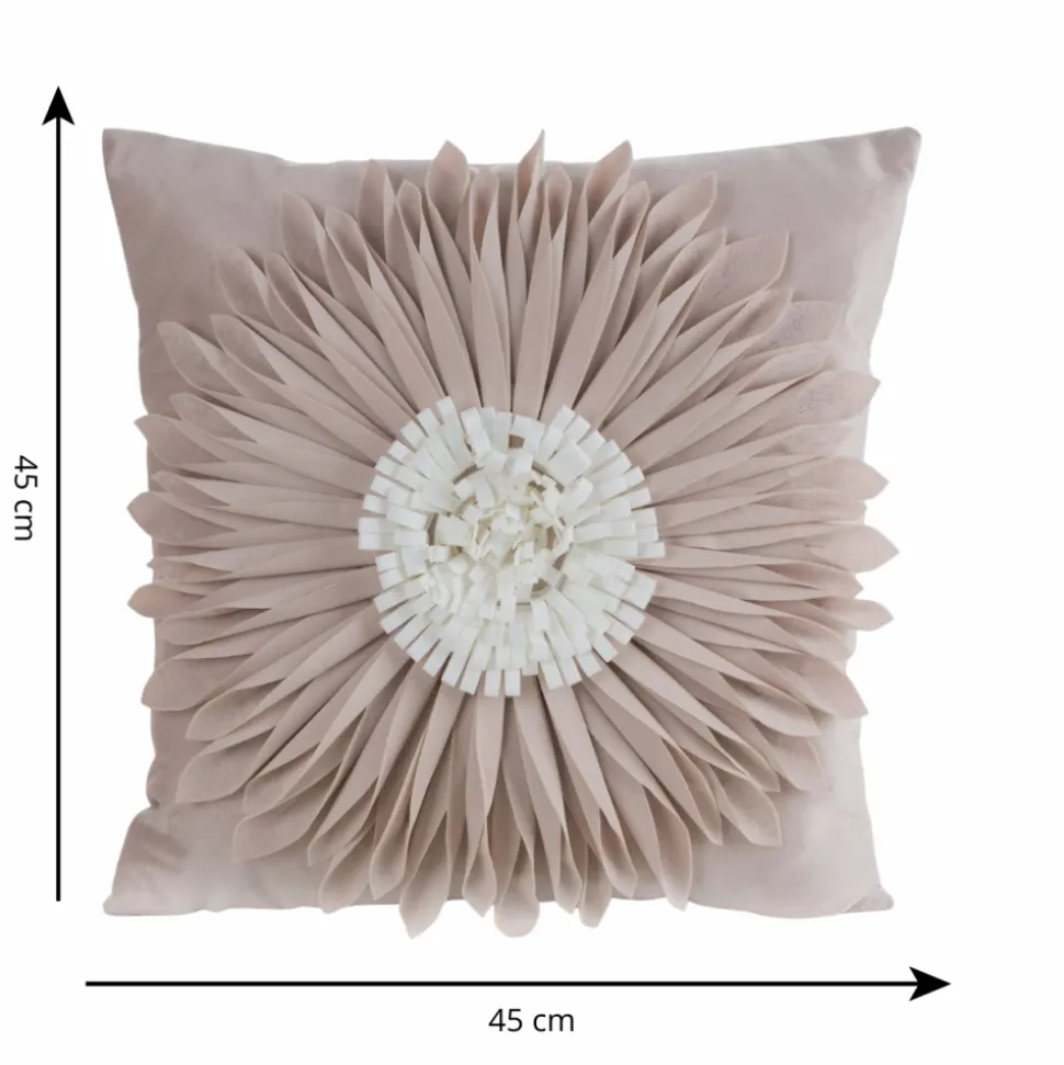 Poszewka FLORES gerbera 3D 45x45 beż