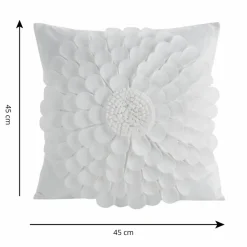 Poszewka FLORES kwiat 3D 45x45 krem