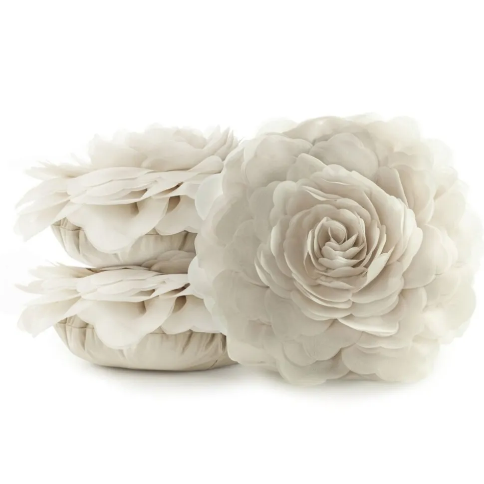 Poszewka FLORES róża 3D śr 40 cm krem