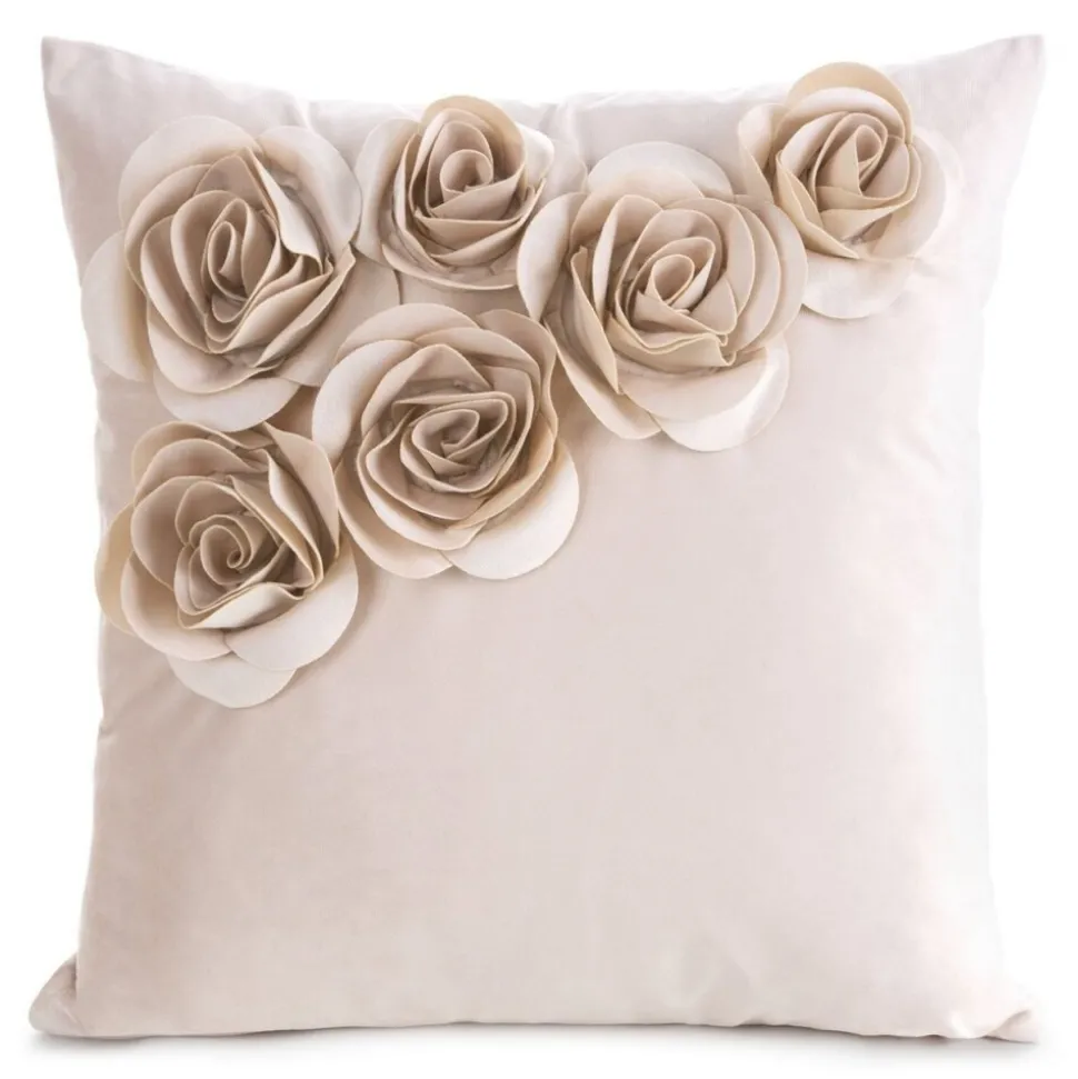 Poszewka FLORES róże 3D 45x45 puder