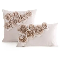 Poszewka FLORES róże 3D 45x45 puder