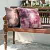 Poszewka LEN/19 45x45 bordo+krem