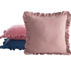 Poszewka MUSLIN 1 falbanka 45x45 cm puder