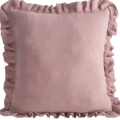 Poszewka MUSLIN 1 falbanka 45x45 cm puder