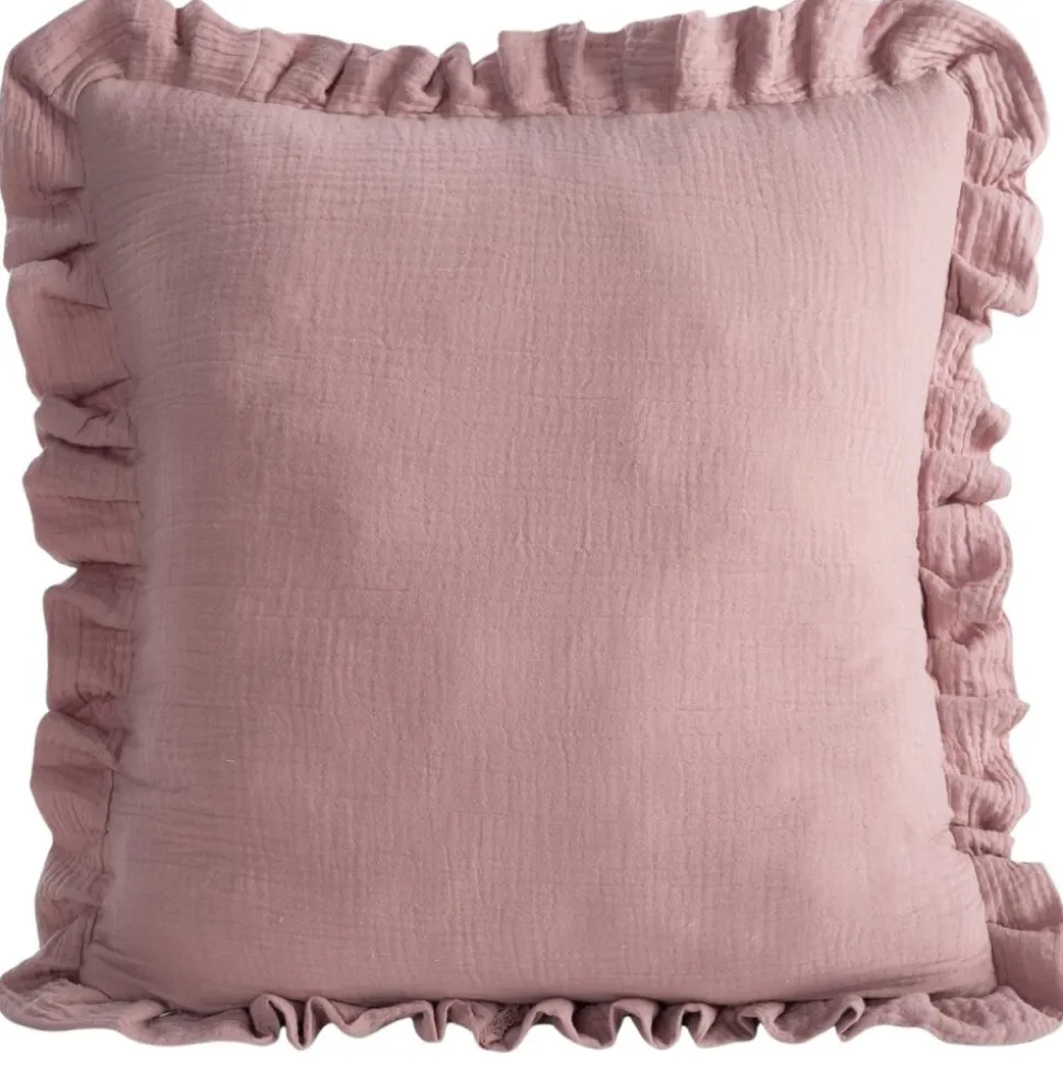 Poszewka MUSLIN 1 falbanka 45x45 cm puder