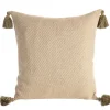 Poszewka POLY 02 beżowa 45x45 chwosty
