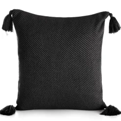 Poszewka POLY 07 czarna 45x45 chwosty