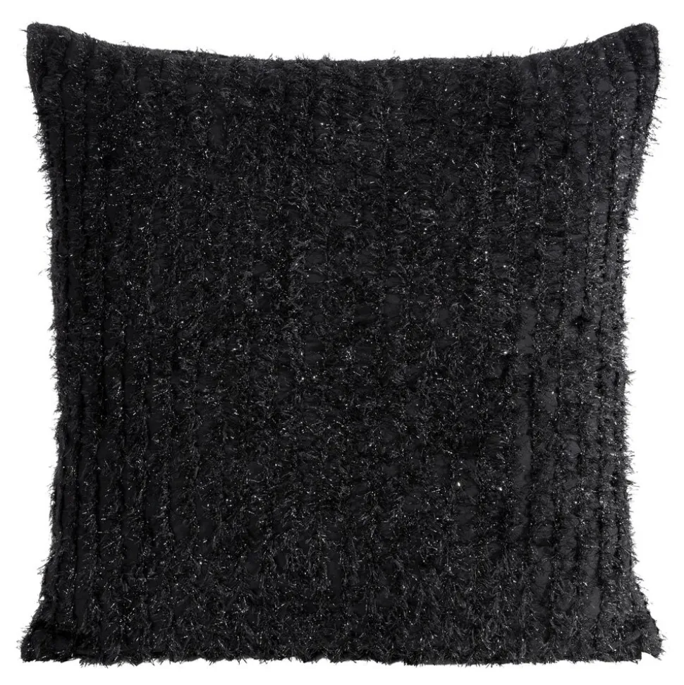 Poszewka SELMA 45x45 czarna frędzle