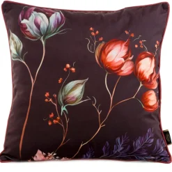 Poszewka VELVET/130 45x45 ciemne kwiaty