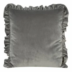 Poszewka VELVET 45x45 falbana srebrna