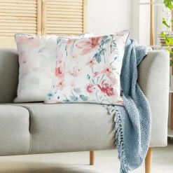 Poszewka VELVET/148 45x45 pastelowe kwiaty